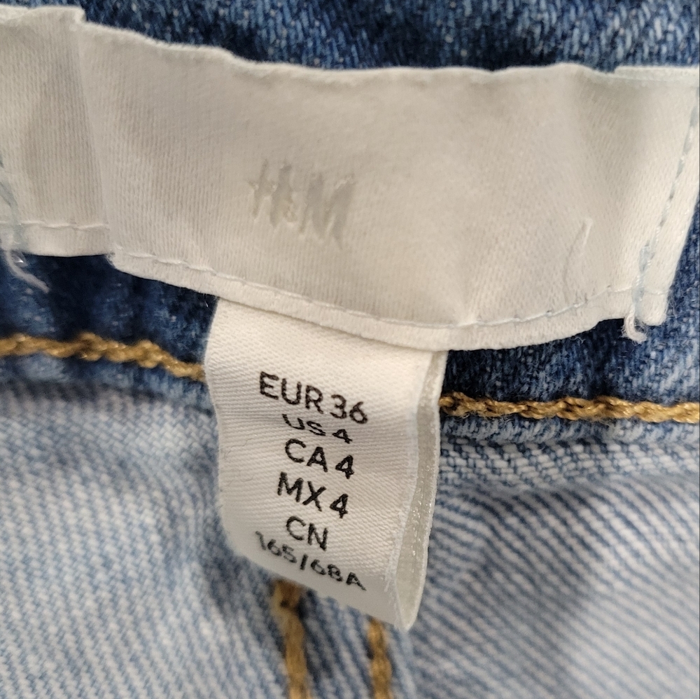 H&M Harper High Rise Wide Leg Classic Blue Women's Jeans Size 4 - Picture 3 of 4